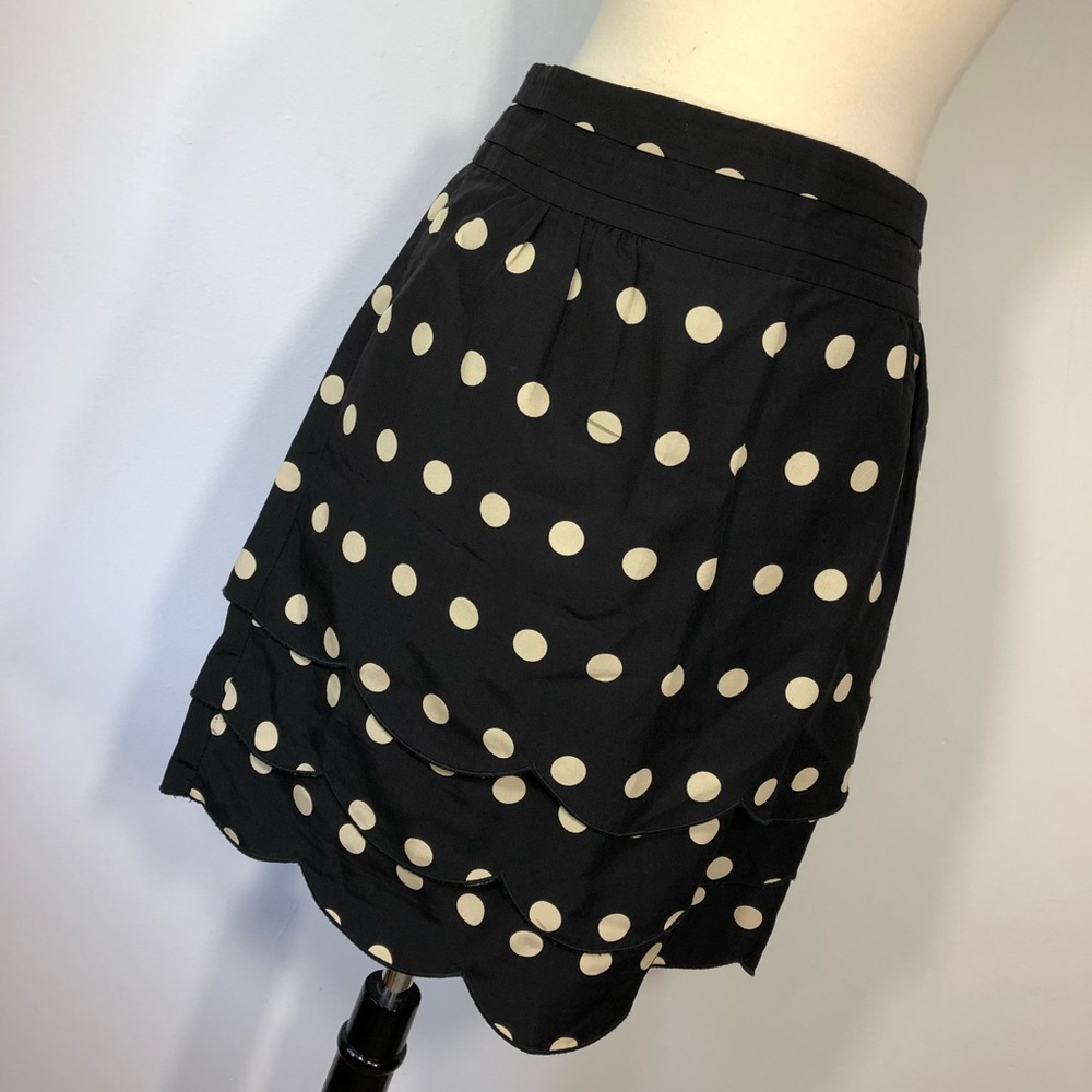 Anthropologie Floreat Scalloped Skirt Polka Dot